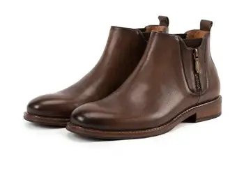 

winter men's retro Autumn ankle boots Genuine Leather lace-up dress shoes fashion high-top Martin boots wholesale 2 colour