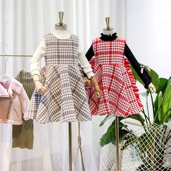 

Girl vest dresses 2019 Autumn winter kids party Dresses fashion high-grade children princess dress Boutique Girl clothing