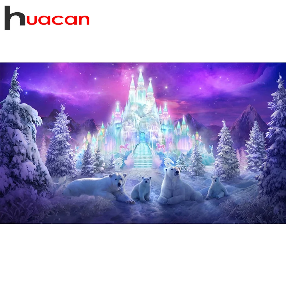 Huacan 5d рукоделие Алмазная мозаика Вышивка Полный комплект полярный медведь