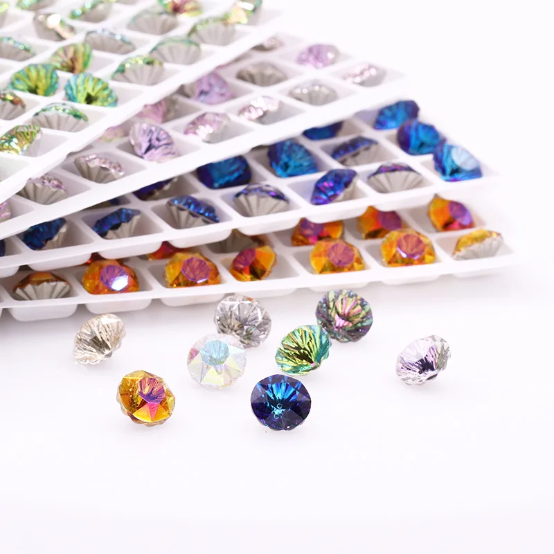 Блестящие стразы s кристаллы исправление Необычные камни Заостренное сзади