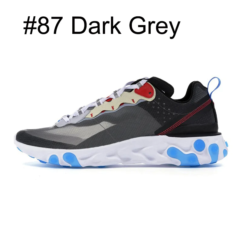 react element 87 55 Кроссовки для мужчин и женщин, антрацит, светильник, кость, тройной, черный, белый, красный, ORBIT, кроссовки, спортивные кроссовки, обувь