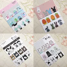 Забавная магнитная закладка в виде кота, животного, морковки, кактуса, повседневная жизнь, закладки для книг, черно-белые закладки для книг