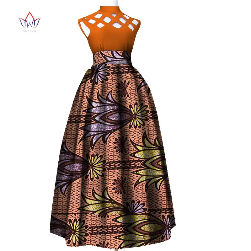 Горячая африканская женская одежда Дашики Базен Riche модное открытое длинное летнее платье с традиционным принтом и воротником-стойкой для леди WY4942 - Цвет: 2