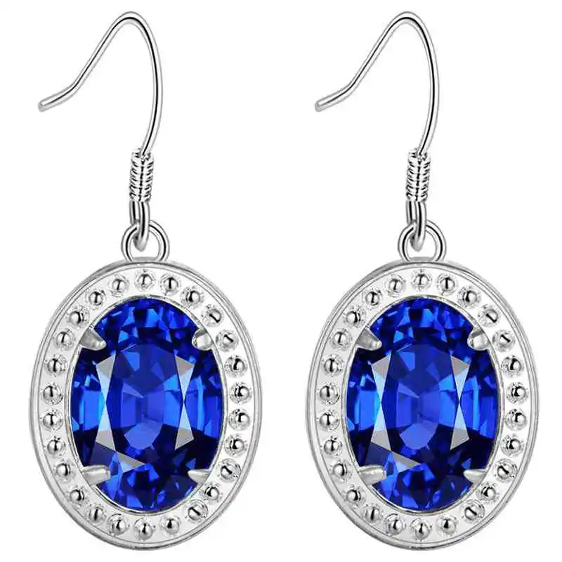 DEEL BLUE Cellacity Classic с радужным мистическим топазом висячие серьги из стерлингового серебра 925 пробы для женщин Серебряный подарок на помолвку или на свадьбу - Цвет камня: DEEL BLUE