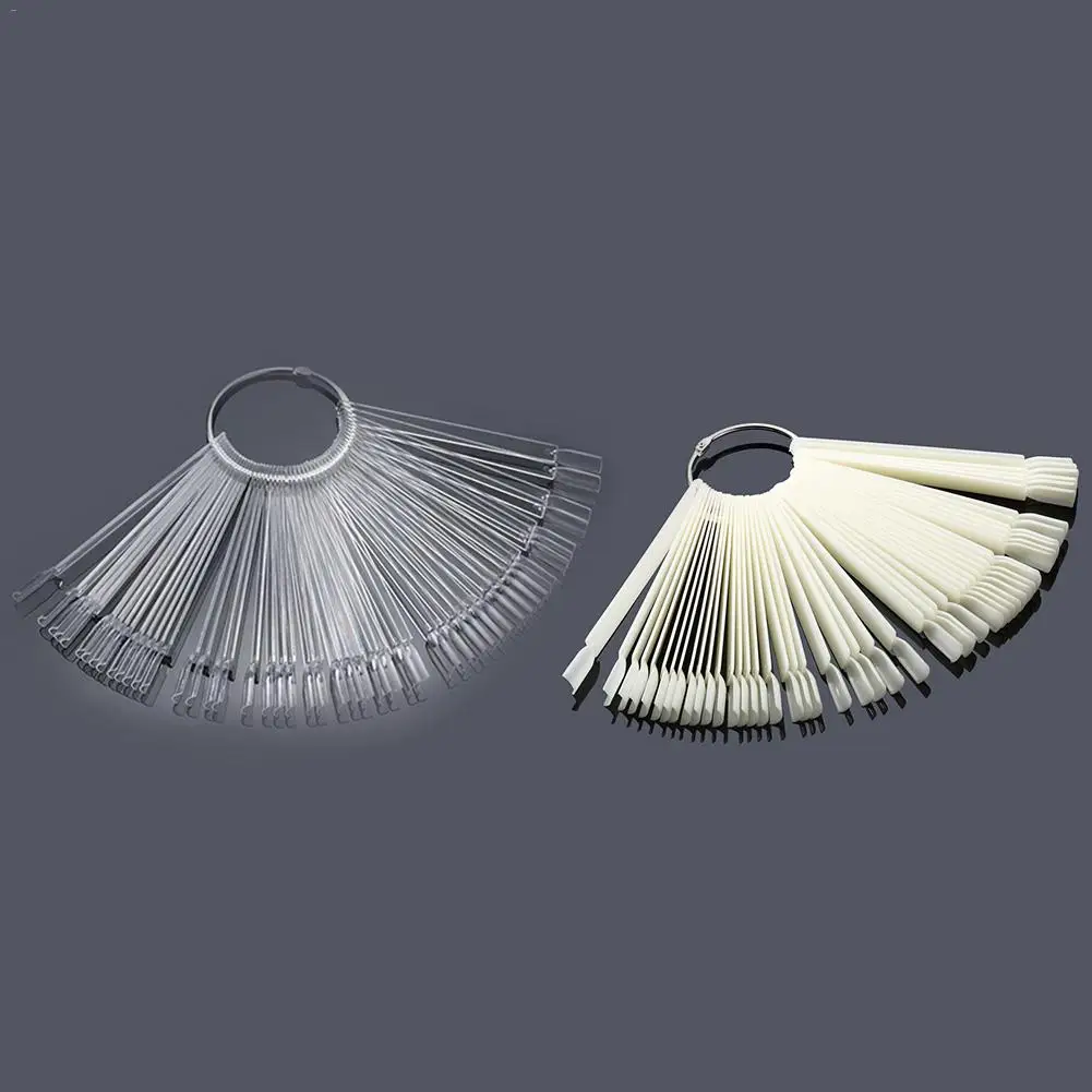 

Nail Art Display Swatch 50 Pieces Of Fan Shape With Hoop Nail Color Plate Color Version Color Card