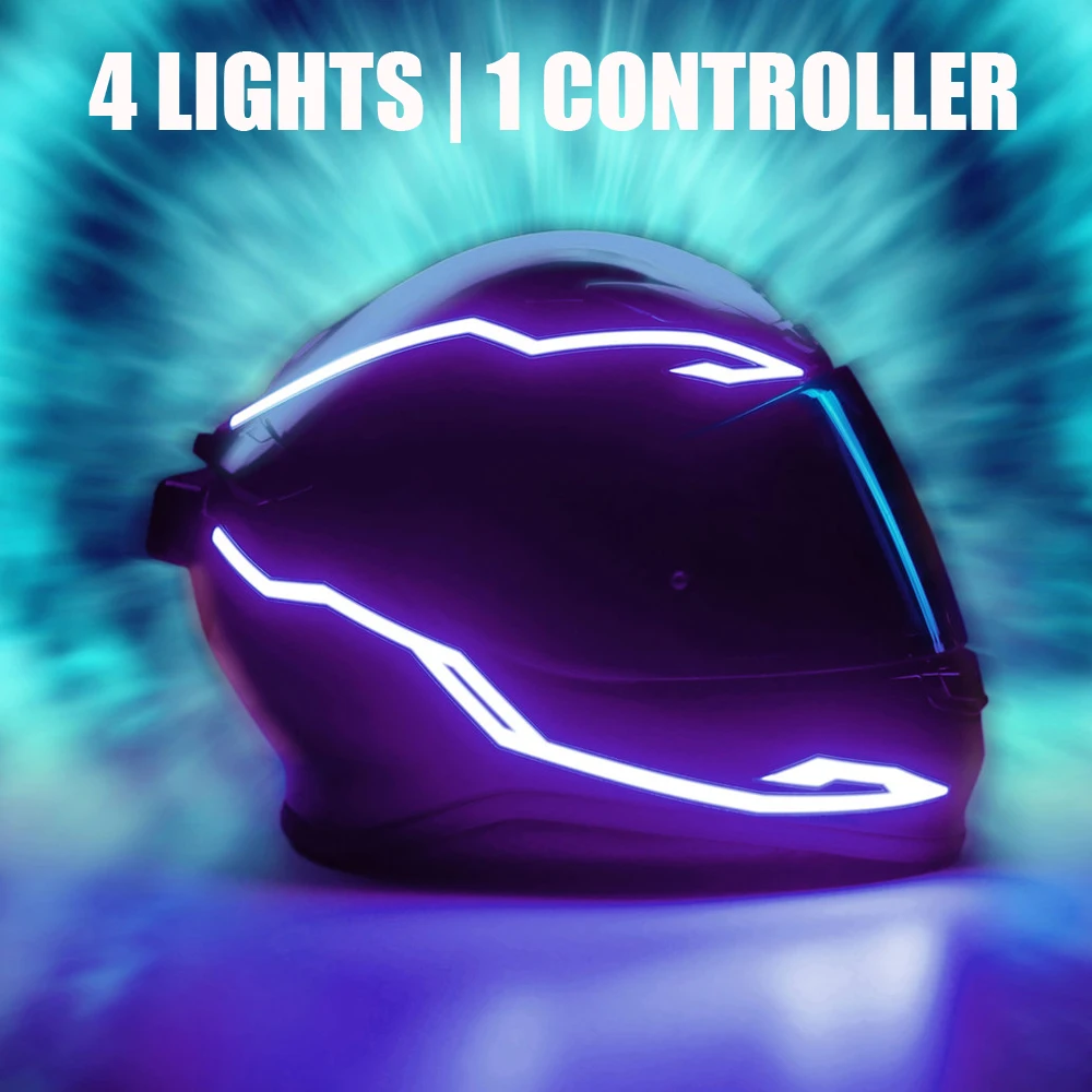 

4 Pcs 3V Waterproof Helmet Motorcycle Light Riding Signal EL Strip Flashing LED Durable Kit Bar DIY Drop Shipping