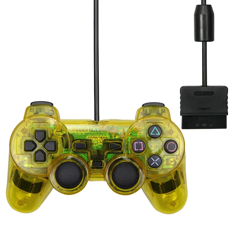 Для PS2 проводной контроллер геймпад Манетт для playstation 2 контроллер мандо джойстик для playstation 2 консоль аксессуар - Цвет: Yellow