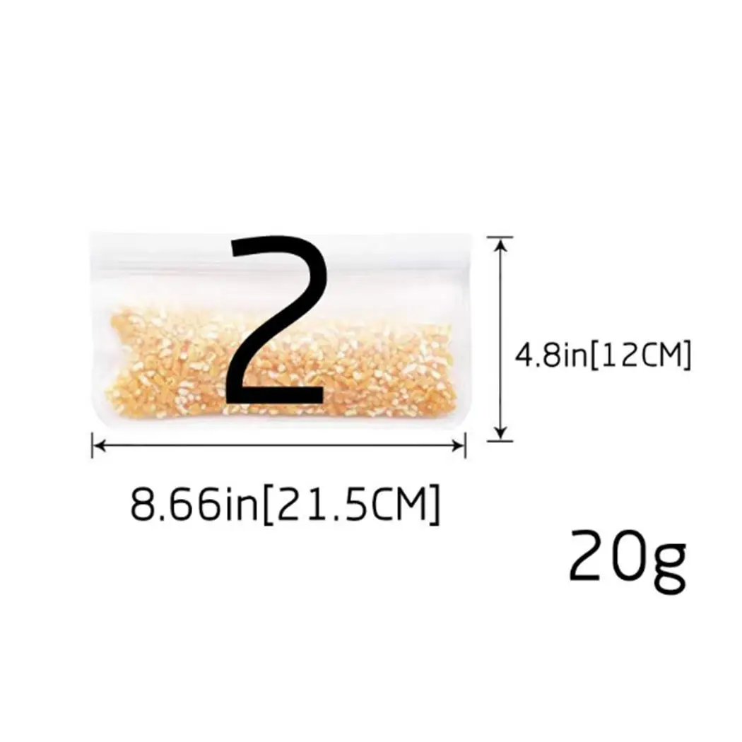 Reusable Food Storage Bag Snacks Food Fruit Leakproof 10 x 3 x PEVA 5 x Storage As Picture 1 x 6 x Bag