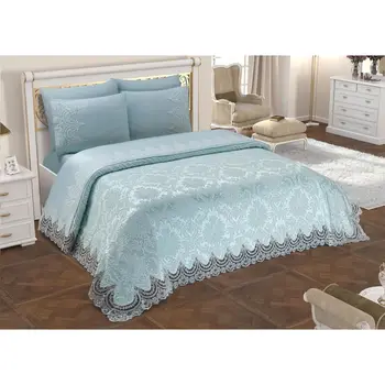 

French Güpürlü Çeyizlik Pique Pack Queen Water Green