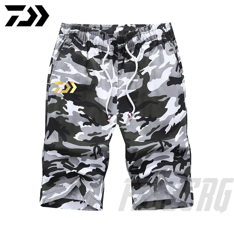 

M-6XL Daiwa Drawstring Summer Beach Shorts with Elastic Waist and Pockets Summer Outdoor Fishing Hiking Shorts Fishing Clothes