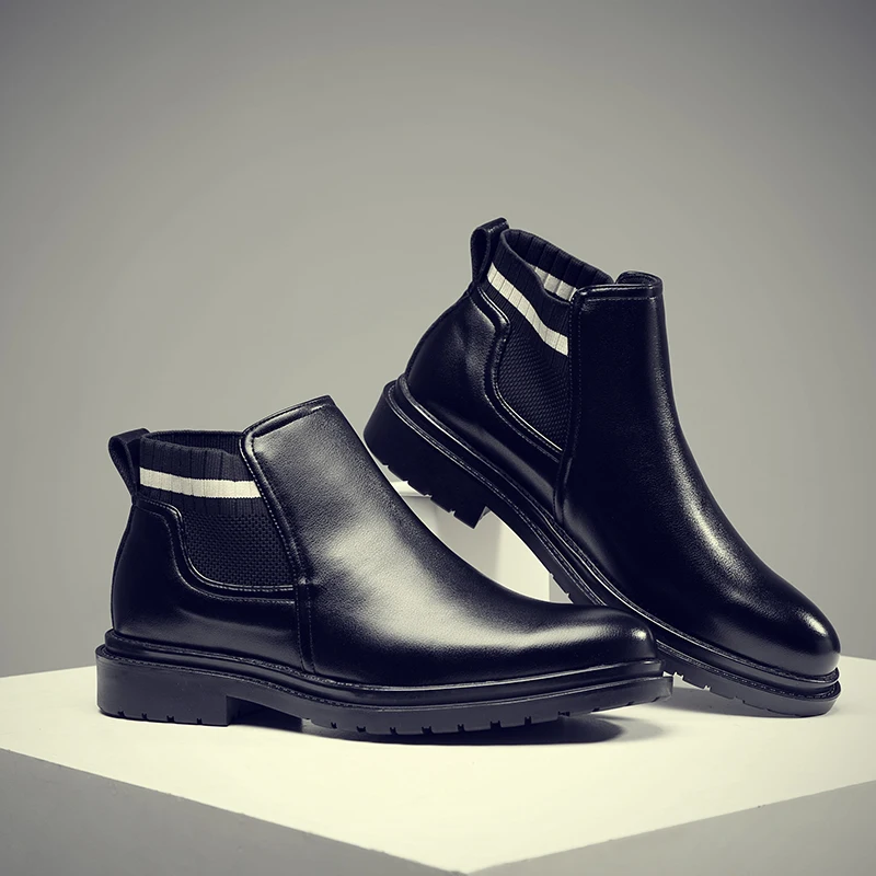 Yomior Italian Autumn Winter High Quality Genuine Leather Chelsea Boots Men Ankle Boots Male Fashion Dress Shoes Bottine Homme