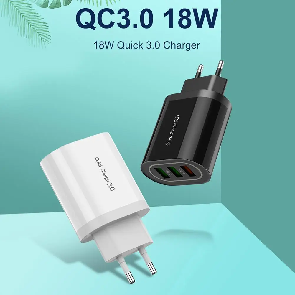 18 Вт QC3.0 зарядное устройство 3 USB быстрая зарядка мобильного телефона Беспроводное зарядное устройство 18 Вт настенное зарядное устройство для путешествий