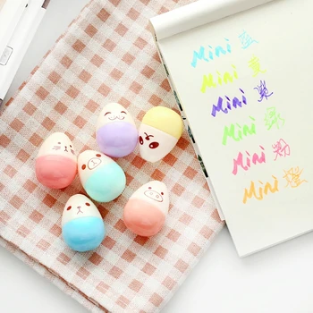 

6 pcs Mini Leaves Eggs Shaped Highlighter Pens For Writing H55F