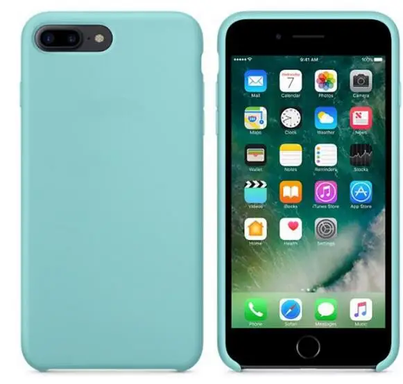 Жидкий силиконовый чехол Keepever для iPhone 6, 6s, 7, 8 Plus, чехол для телефона apple X, XS, Max, XR, X, 5, 5C, SE, оболочка, Капа - Цвет: Sea blue