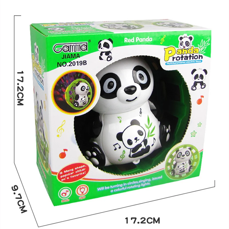 Электрические музыкальные игрушки с поворотом на 360 градусов, мультяшная панда, курица, Электрический ослепляющий танцевальный