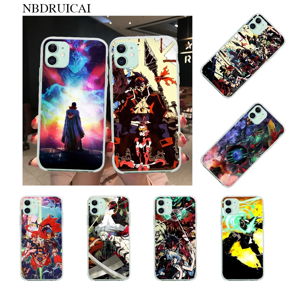 NBDRUICAI Tengen Toppa Gurren Lagann Black TPU Soft Rubber Phone Cover
