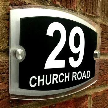 

House Numebr apartment number House Sign Wall Gate Door Number Street Name Plaque Acrylic Glass Effect exterior house numbers