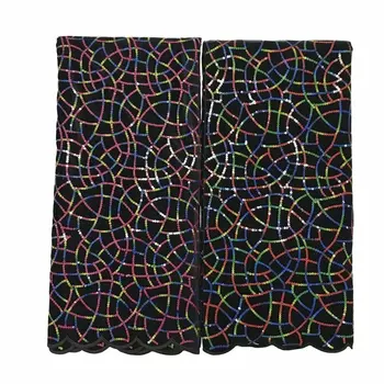

New 2020 Multi Color African Velvet Lace Fabric With Sequins Lace Nigerian George Wrapper High Quality African George Fabric