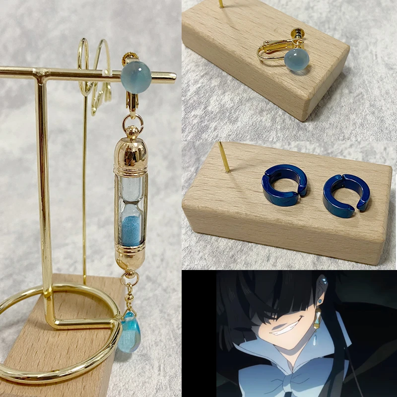 The Case Study of Vanitas no Karte Vanitas Cosplay Hourglass Earrings Blue Jewelry Gifts Anime Accessories Prop Drop Ship sexy police woman costume