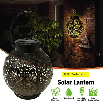 

Solar Lantern Portable Waterproof Decoration Light Intelligent Control Wrought Iron Lamp For Courtyard Roadside Tree