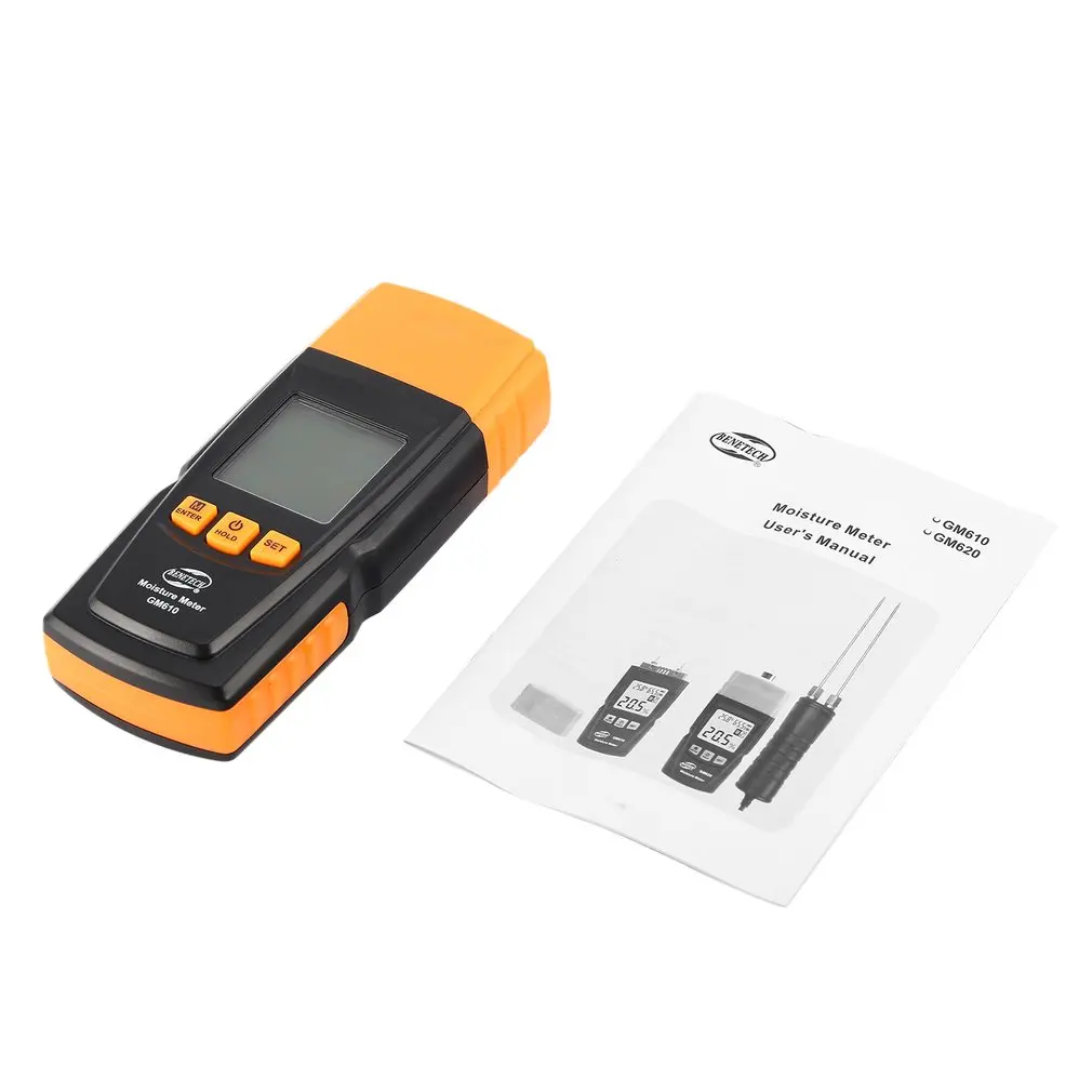 

BENETECH GM610 Digital LCD Display Wood Moisture Meter Humidity Tester Timber Paper Tree Damp Detector 2 Pins Hygrometer