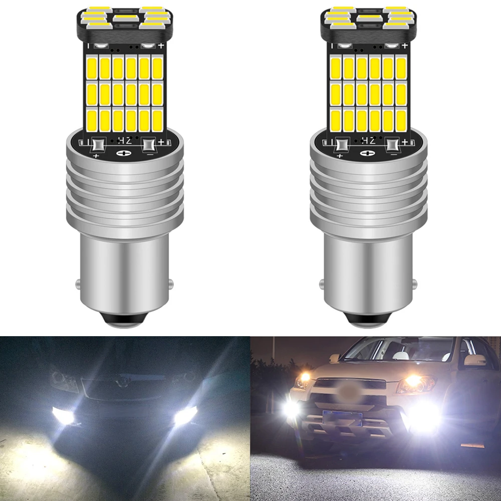 

2pcs Canbus No Error 1156 P21W BA15S LED Daytime Running Light Bulb Lamp For Skoda Superb Octavia 2 FL 2011 2012 2013 White 12V