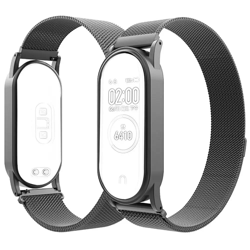 Магнитный ремешок для часов из нержавеющей стали Xiaomi Mi Band 4 уникальный роскошный