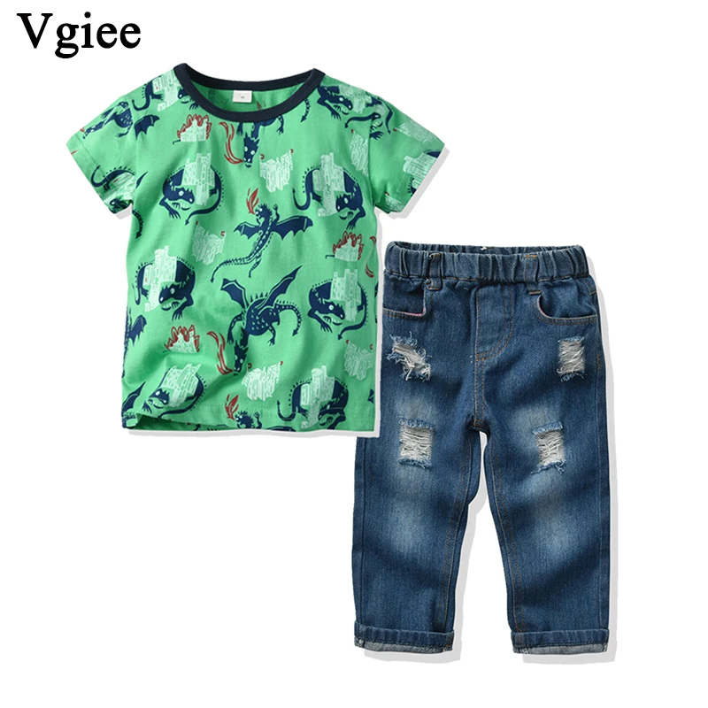 

Vgiee Boys Set Clothes Outfit Sets Baby 11.11 Boy Children Kid Short Sleeve Print Dinosaur Clothing Party Birthday Wedding CC767