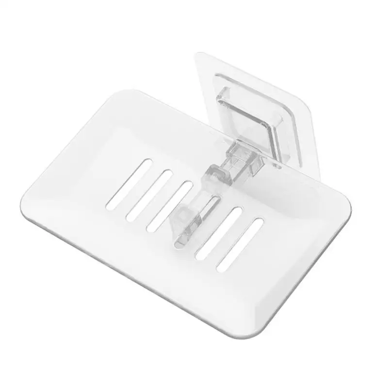 Single Layers Suction Soap Box Kitchen Tools New Trendy Bathroom Accessories Dish Suction Holder Storage Basket Soap Box Stand - Цвет: White
