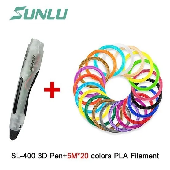 SL-400-Transparent 3D Ручка с печатью 100 м 1,75 мм PLA нить креативные DIY волшебные ручки для детей лучший подарок Интеллектуальный Scribble для детей и взрослых - Цвет: SL-400-Transparent