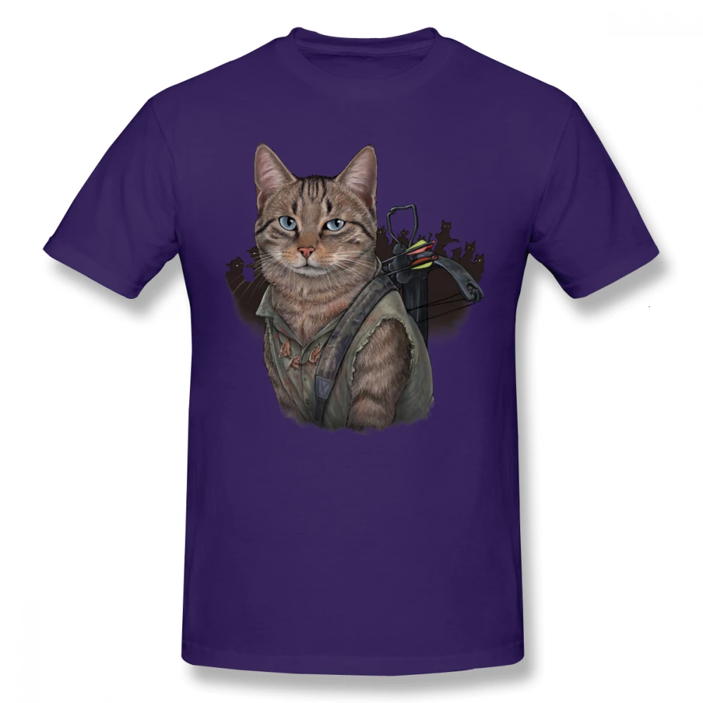Purple one yona Daryl Dixon T Shirt Daryl Dixon Cat T-Shirt Plus size Cute Tee Shirt 100 Cotton Printed Summer Man Short Sleeves Tshirt - Цвет: Purple