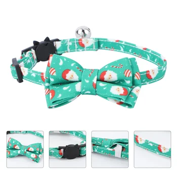 

Christmas Pet Collar with Bells and Bow Ties Adjustable Cat Collar Neck Strap