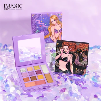 

IMAGIC NEON Eyeshadow Palette Blusher Highlight Trimming Eye Shadow Palette Shiny Pigment Waterproof Metallic Eye Makeup TSLM1