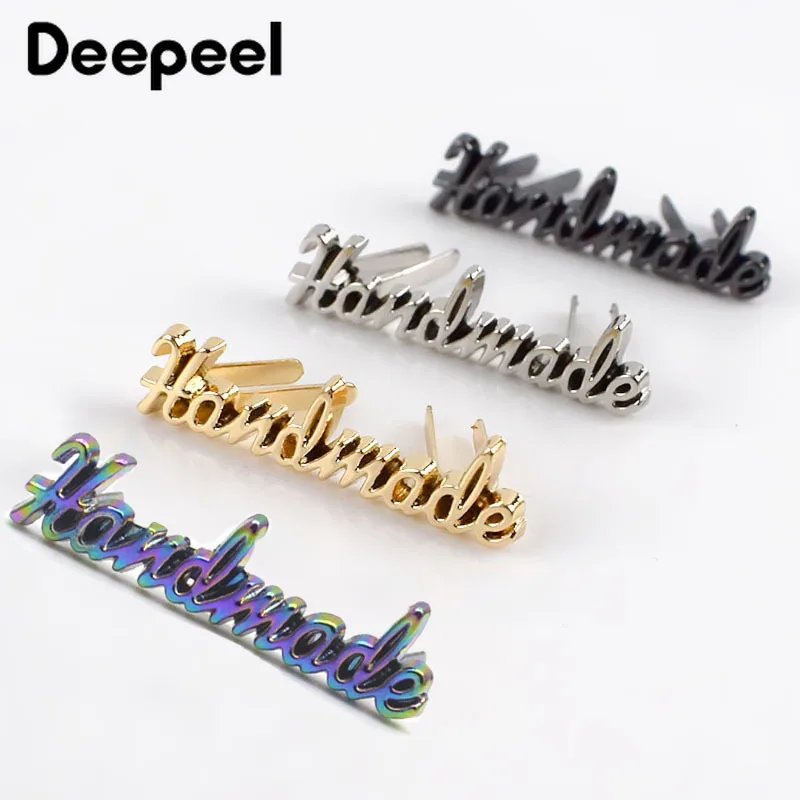 103050pcs Rectangle 10x35mm Handmade Metal Bag Label Handcraft Decorative Tags for Purse DIY Hardware Sewing Accessories BF642