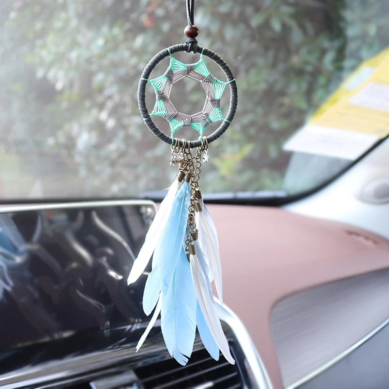 Car Accessory Dream Catcher Interior For Girls Feather Mirror Hanging Pendant In Auto Ethnic Home Decor Lucky Car Ornamen Car Accessory Dream Catcher Interior For Girls Feather Mirror Hanging Pendant In Auto Ethnic Home Decor Lucky Car Ornamen