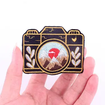 

Camera Patches On Clothes Cartoon Cloth Stripe Mountain Applique Sewing Apparel Fabric Accessories Iron On Patches For Clothing
