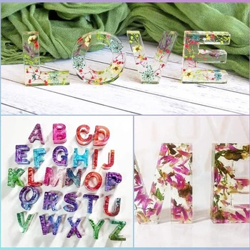 

Crystal Epoxy Resin Mold Alphabet Letter Number Pendant Casting Silicone Mould DIY Crafts Jewelry Making Tools