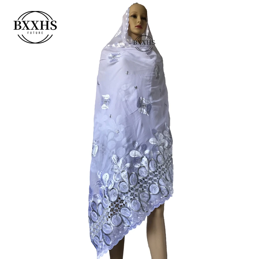 Новые африканские женские шарфы мусульманская вышивка мягкие хлопковые Шали Обертывания пашмины - Цвет: LH092-10