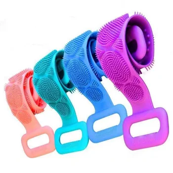 

Magic Silicone Brushes Bath Towels Rubbing Back Mud Peeling Body Massage Shower Extended Scrubber Skin Clean Shower Brushes