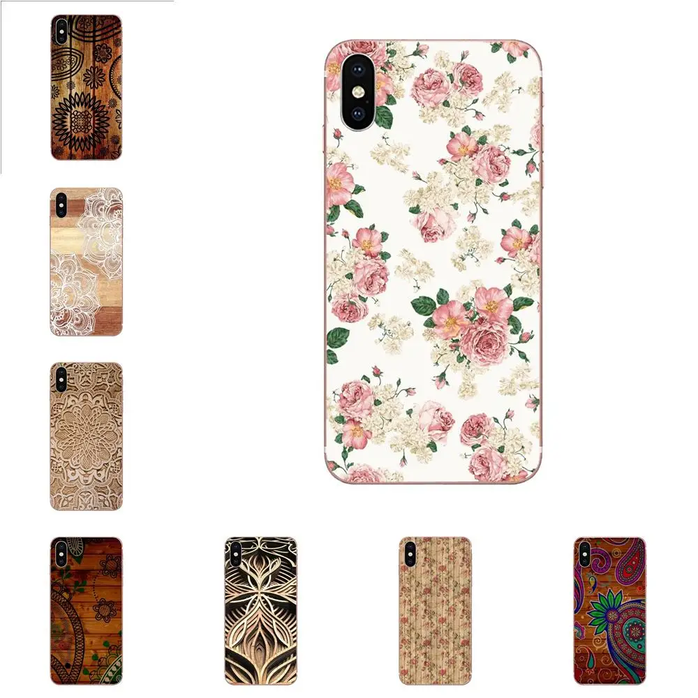 Soft Shell Cases For Huawei Honor 4C 5A 5C 5X 6 6A 6X 7 7A 7C 7X 8 8C 8S 9 10 10i 20 20i Lite Pro Wood Mandala Flower Art | Мобильные