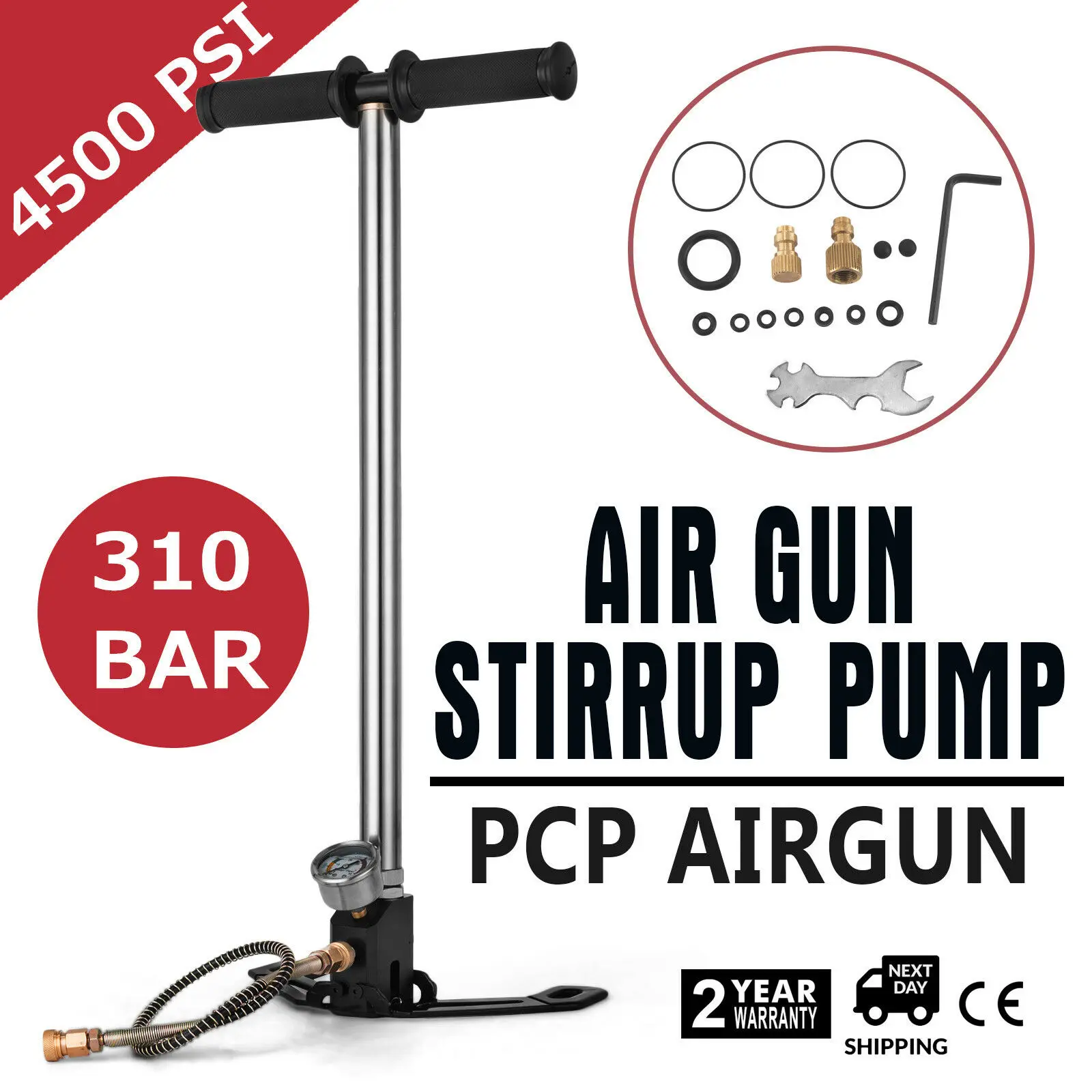 4500 PSI Luftpumpe Air Gun Pump PCP Handpumpe Hochdruck Luftgewehre Standpumpe. 
