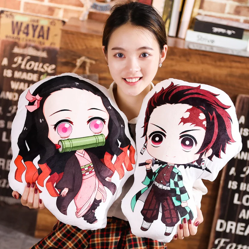 Аниме Kimetsu no Yaiba Печать Подушка плюшевая игрушка Kamado Tanjirou Nezuko Q veision подушка сумка игрушка-брелок подарки