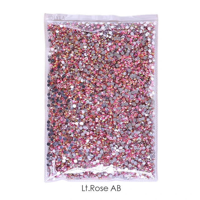 Wholesale Jelly AB Resin Non Hot Fix Rhinestones Cтразы Flatback Plastic Crystals Strass Glitters Stone Bulk Big Package for DIY Lt.Rose AB