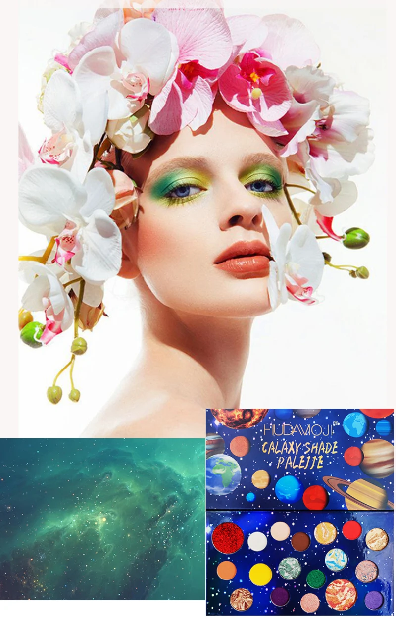 HUDAMOJI planet 18 color eyeshadow highlighter potato texture eyeshadow pallete Long lasting eye shadow makeup pallete TSLM1