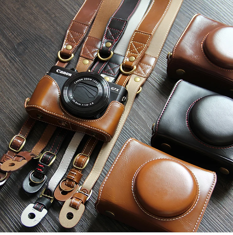 Ретро сумка для камеры из искусственной кожи, жесткий чехол для Canon Powershot G7 X G7X Mark II III(G7XII G7XIII) mark2 mark3 G7X2 G7X3