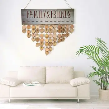 

Wooden Birthday Calendar Board DIY Family & Friends Birthday Sign Special Dates Planner Board for Home Hanging Decor Gift