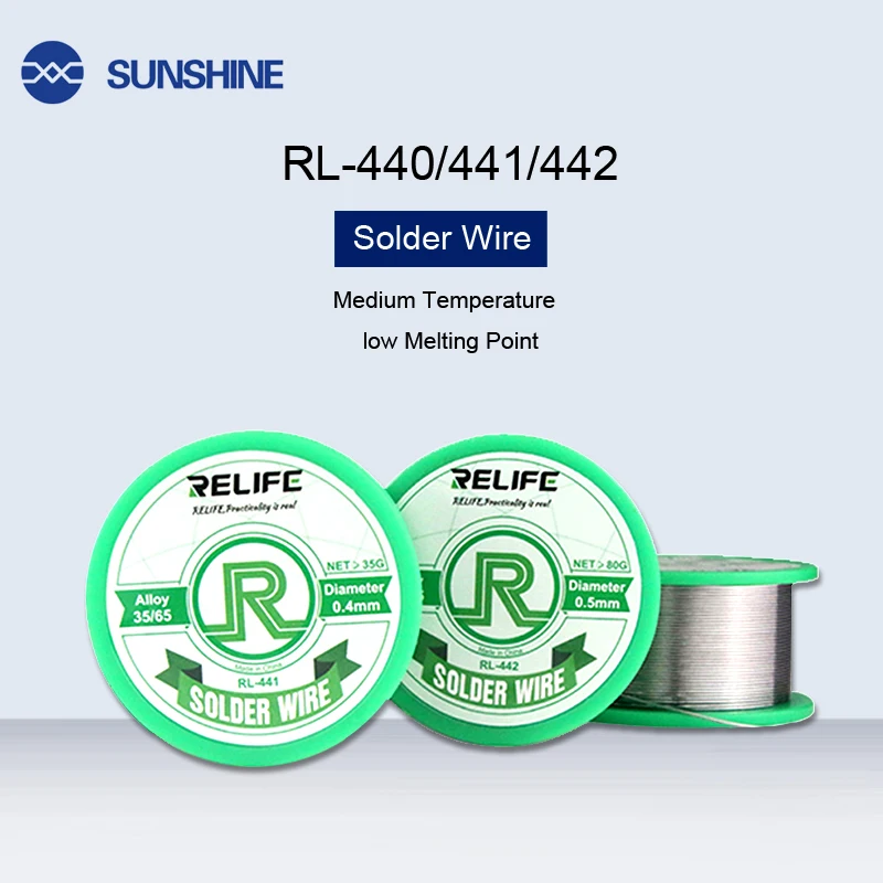 

RL-440/441/442 Active Medium Temperature Solder Wire With lead Rosin Core Welding Tin Wire low Melting Point For Soldeing Repair