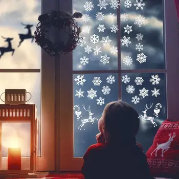 

2 Sheets Christmas Wall Stickers Removable Wall Decor Party Window Sticker Decals Festival Sticker for Indoor Wall Shopwindow