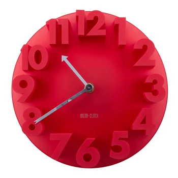 

Home Decor Creative Modern Art 3D Number e Round Wall Clocks, red 22.5 * 22.5 * 9cm