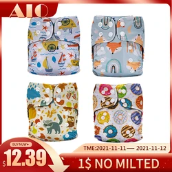4 pçs/set Fraldas Recém nascidos Fraldas de Bolso fralda de Pano Fralda Reutilizável e Lavável Fralda Para Meninos e Meninas Dos Desenhos Animados Impressão Dropshipping
